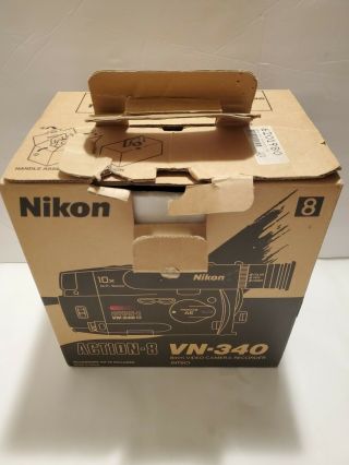 Vintage Nikon Vn - 340 Action - 8 8mm Video Camera Recorder Camcorder Battery Box
