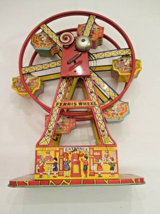 Vintage J.  Chein & Co.  Hercules Ferris Wheel Tin Litho Not