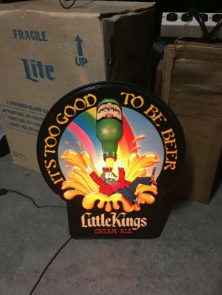 Vintage Schoenling Brewing Little Kings Cream Ale Beer Lighted Sign Advertising