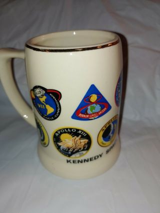 VTG Kennedy Space Center Florida Coffee mug NASA Apollo Mission Badges 1982 3
