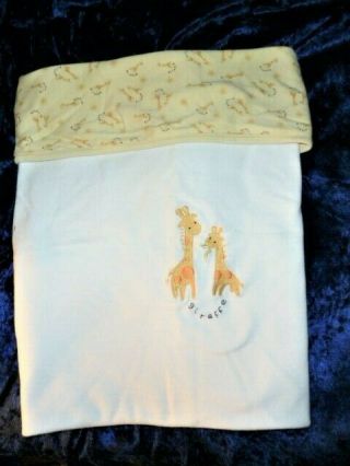 Gymboree Baby Yellow White Giraffe Cotton Unisex Girl Boy Blanket 2000 Vintage
