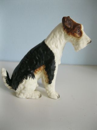 Vintage Napco Porcelain Wire Haired Terrier Figurine Dog 3.  75 " Japan