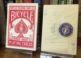 Vintage Rider Back No.  808 Bicycle Playing Cards Open Box Tax Stamp Deck