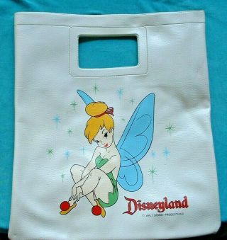 1960s Tinkerbell Disneyland White Tote Bag Walt Disney Productions