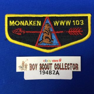 Boy Scout Oa Monaken Lodge 103 S2 Order Of The Arrow Pocket Flap Patch