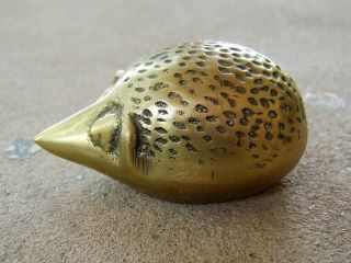 Vintage Brass Hedgehog Figurine,  3.  5 " Long,  Decorative Crafts Inc.