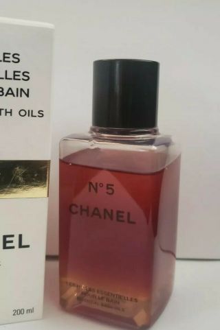Vintage Chanel No 5 Essential Bath Oil Les Huiles 200 Ml 6.  8 Fl Oz