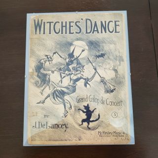 Vintage Sheet Music.  Witches Dance Black Cat.  Halloween Decor 1909 Sheet Music