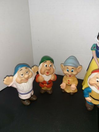 Vintage Disney ' s Snow White And The Seven Dwarfs PVC Figures Squeak Toy 3