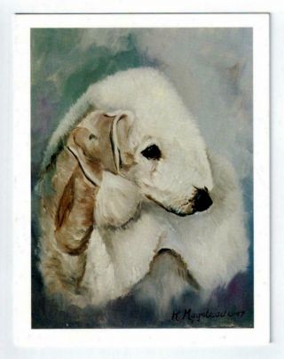 Bedlington Terrier Pair Notecard Set - 6 Note Cards By Ruth Maystead Bed - 4