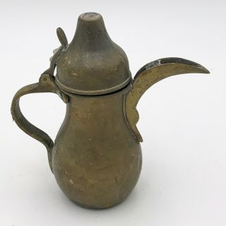 Antique Brass El - Sofany Coffee Pot Middle Eastern Islamic :t114