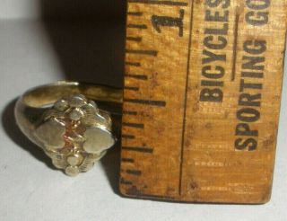vintage Chinese export silver adjustable double hearts ring signed size 7 2