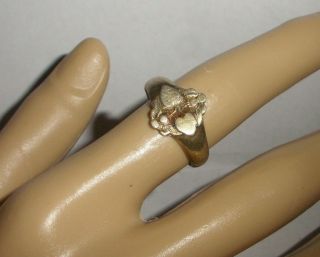 vintage Chinese export silver adjustable double hearts ring signed size 7 3