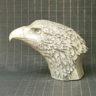 Chinese Silver Copper Handmade Eagle Head Statue 70119