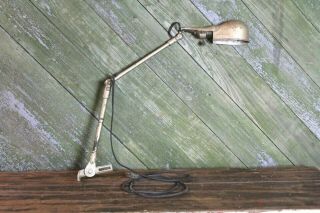 Vintage Articulating Work Shop Bench Light Lamp Old Industrial Decor