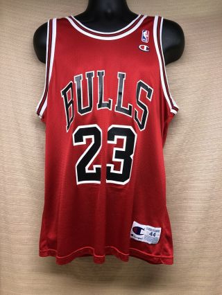 Vintage Chicago Bulls Michael Jordan 23 Red Nba Champion Jersey Size 44