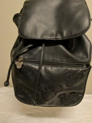 Walt Disney World Mickey Mouse Embroidered Black Backpack Purse