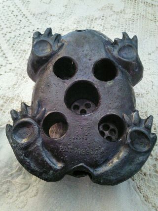 Vintage Antique Metal Figural Flower Frog Japan Holes for Arranging 3