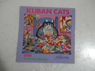 1991 B Kliban Cat 16 Month Calendar 12 X 12 Full Color Pre - Owned
