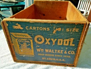 Vintage Oxydol Laundry Kitchen Wm.  Waltke & Co.  St.  Louis,  Mo Wooden Crate Box