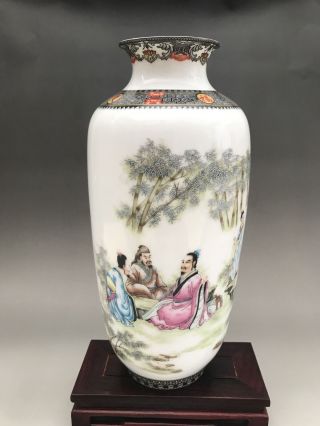 Chinese Antiques Hand Make Porcelain The Seven Sages Of The Bamboo Grove Vase N0