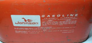 VINTAGE JOHNSON 6 GALLON PRESSURIZED OUTBOARD GASOLINE GAS FUEL TANK CAN 2