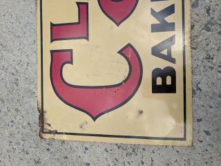 Vintage 1940s or 50s Clabber Girl Baking Powder Double Sided Metal Sign 2