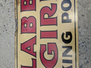 Vintage 1940s or 50s Clabber Girl Baking Powder Double Sided Metal Sign 3