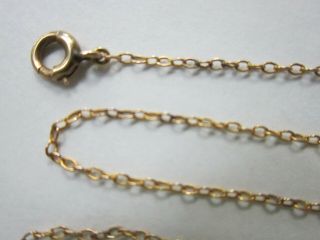 Vintage 14 K Solid Yellow Gold Chain Necklace 14 1/2 " 1 Mm (1.  35 Grams)