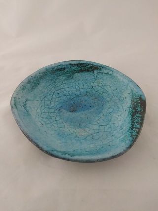 Mark Keram Pottery Turquoise Blue Bowl Vintage Mid Century Modern