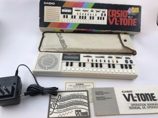 Vintage Casio Vl - Tone Synthesizer Keyboard Piano Model Vl1 W/ac Adapter