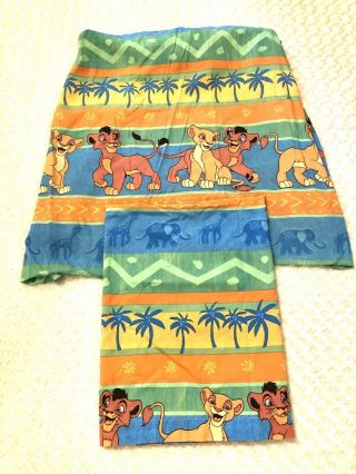 Vintage 1990s Disney Lion King Twin Size 2 Piece Flat And Fitted Sheets Usa