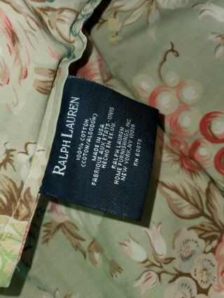 Ralph Lauren Queen Charlotte Sage Green Floral Comforter quilt full 90s USA vtg 3