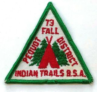 Vintage 1973 Boy Scouts Pequot District Patch Indian Trails Bsa Indian Tee Pee
