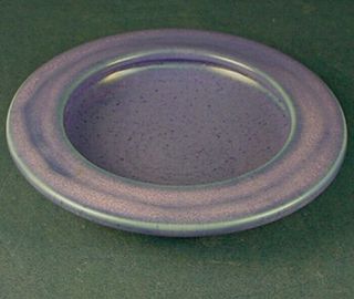 Vintage Otto & Vivika Heino Studio Art Pottery Blue & Purple Glazed Low Bowl