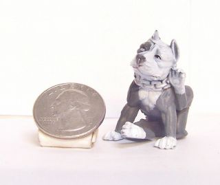 Blue Nose White Pit Bull Dog Approximately1.  5 - 2 " Figure Hood Hounds Scratching