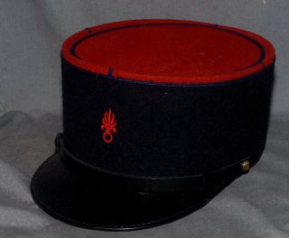 Vintage Authentic French Foreign Legion Nco Kepi Well Marked Large Size 58