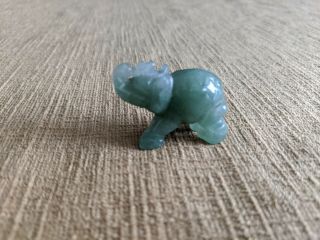Vintage Chinese Green Jade Elephant Statue Figure Mini Small Tiny 1 " High