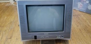 Vintage Toshiba 14af45 14 " Crt Flat Screen Tv Retro Gaming Television W/ Remote