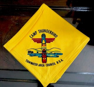 Vintage Boy Scout Neckerchief Camp Thunderbird Tumwater Council
