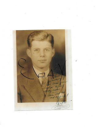 John F,  Kennedy Signed 1935 High School Portrait 5x7 Kodak Recent Print