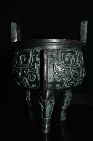 Fine Vintage Chinese Bronze Tripod Ritual Censer