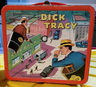 Vintage 1967 Dick Tracy Lunchbox - No Thermos - Aladdin