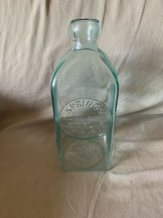 Disney Springs Bottling Co.  Green Glass Mineral Water Bottle Prop Decoration