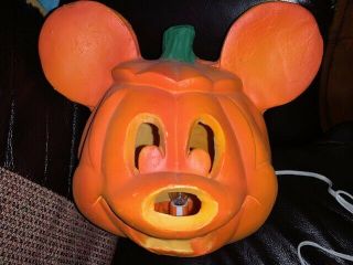 Vintage Disney Mickey Mouse Halloween Lighted Foam Pumpkin 1996 Trendmasters