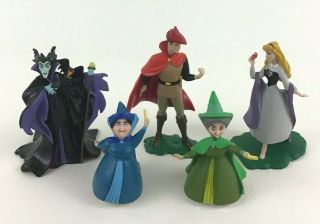 Disney Sleeping Beauty Maleficent Mini Figures Prince Phillip Fauna Merryweather