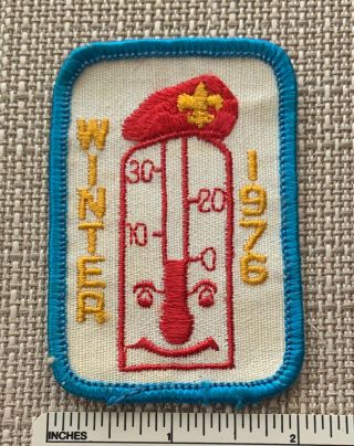 Vtg 1976 Boy Scout Council Event Patch Winter Camp Badge Generic Housatonic ?