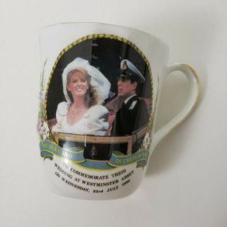 Vtg Duke and Duchess of York Argyle bone china wedding mug tea cup 1986 royalty 2