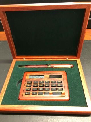 2001 National Scout Jamboree Calculator And Pen Set In Presentation Box Solar Bv