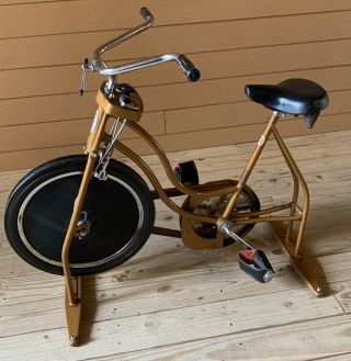No Shipping/schwinn Exerciser Bike Vintage Stationary Gold Exercise